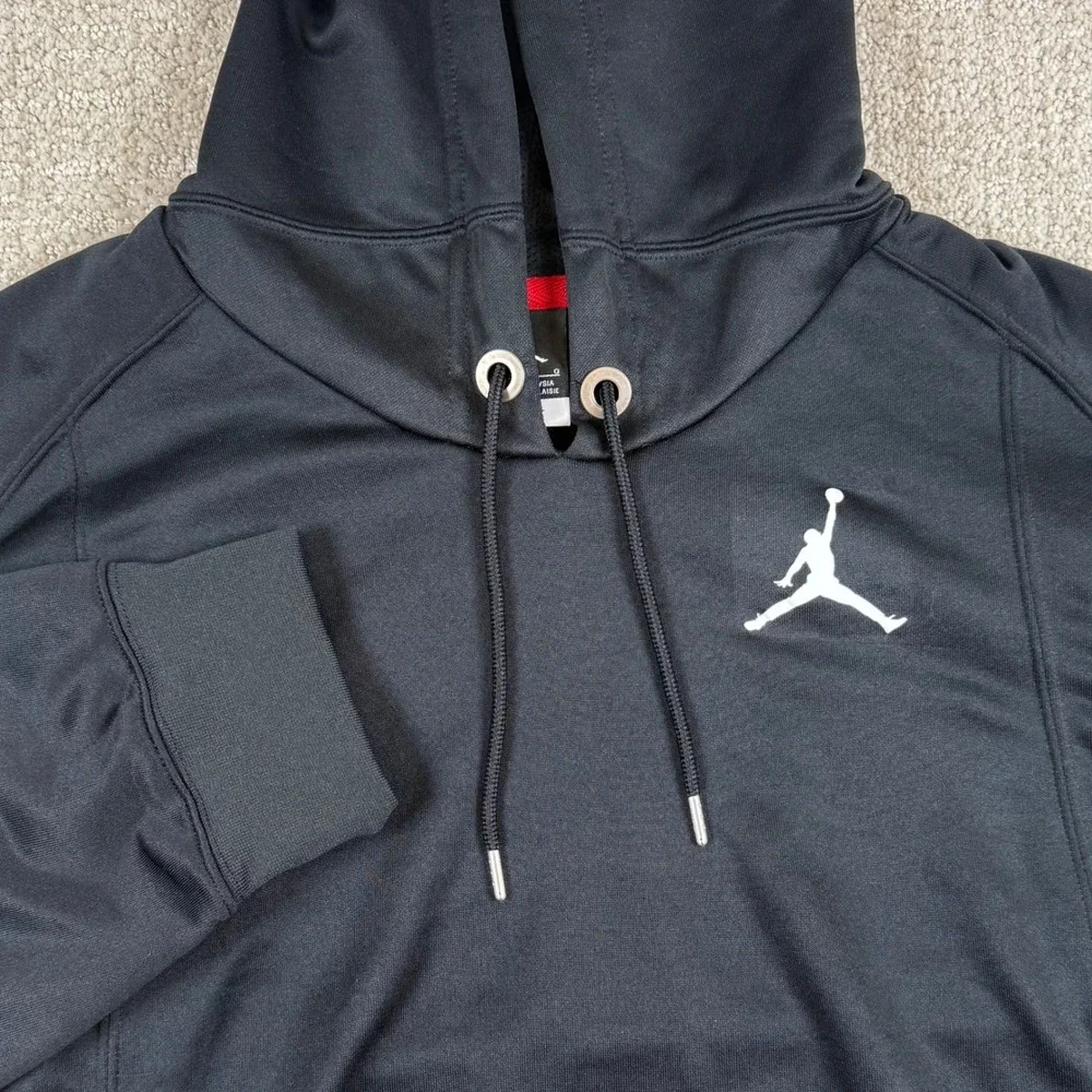 Nike Air Jordan Dri-Fit Men Large Black Jumpman Zipper Pockets Hoodie Sweatshirt